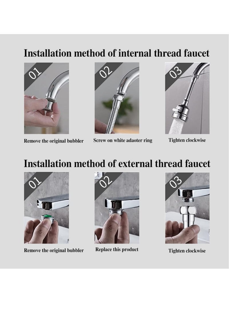 360 Degree Rotating Kitchen Faucet Sprayer Attachment, Specially Designed to Reduce Splashing and Save Water, Comes with Universal Adapter for Easy Installation  - Image 4