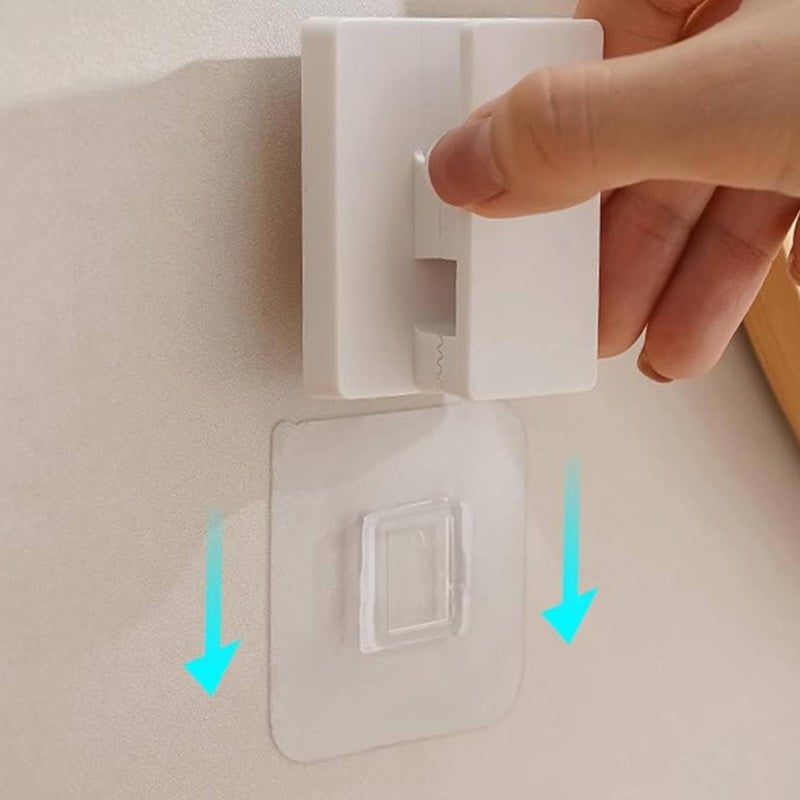 Prostuff.in® Multifunctional Wall Mounted Self Adhesive Wall Clips for Space Saving Toothpaste Facial Cleanser, Facial Towel Holder Wall Tapestry Clips for Home Bathroom Kitchen 1 Pcs Multicolor - Image 4