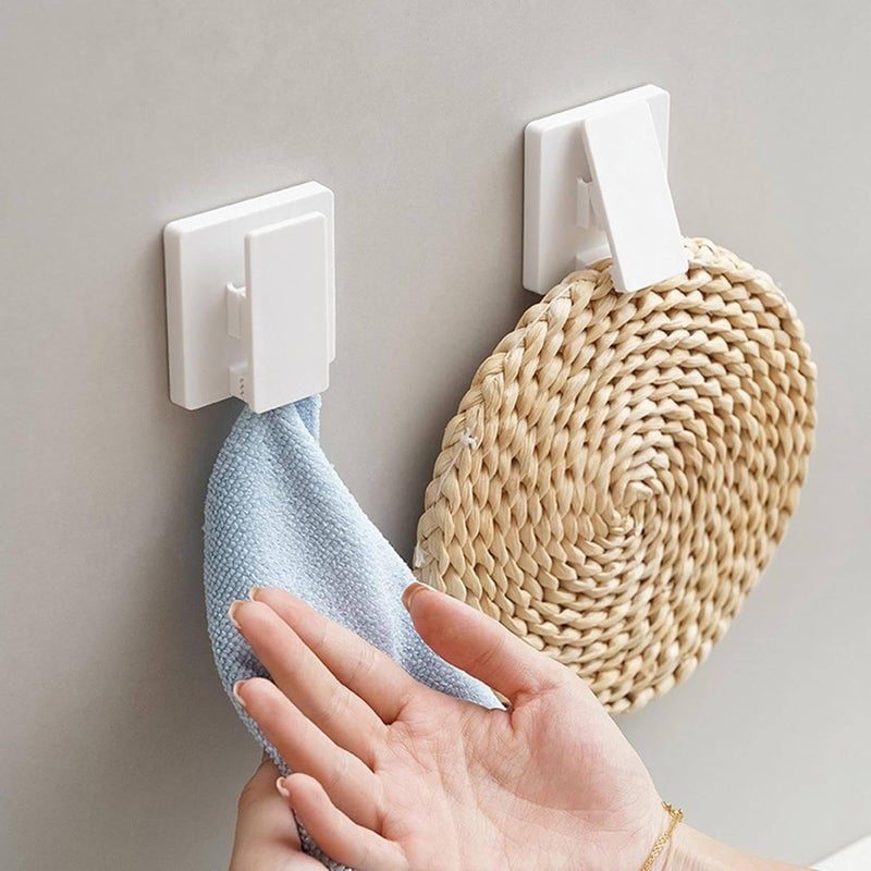 Prostuff.in® Multifunctional Wall Mounted Self Adhesive Wall Clips for Space Saving Toothpaste Facial Cleanser, Facial Towel Holder Wall Tapestry Clips for Home Bathroom Kitchen 1 Pcs Multicolor - Image 3