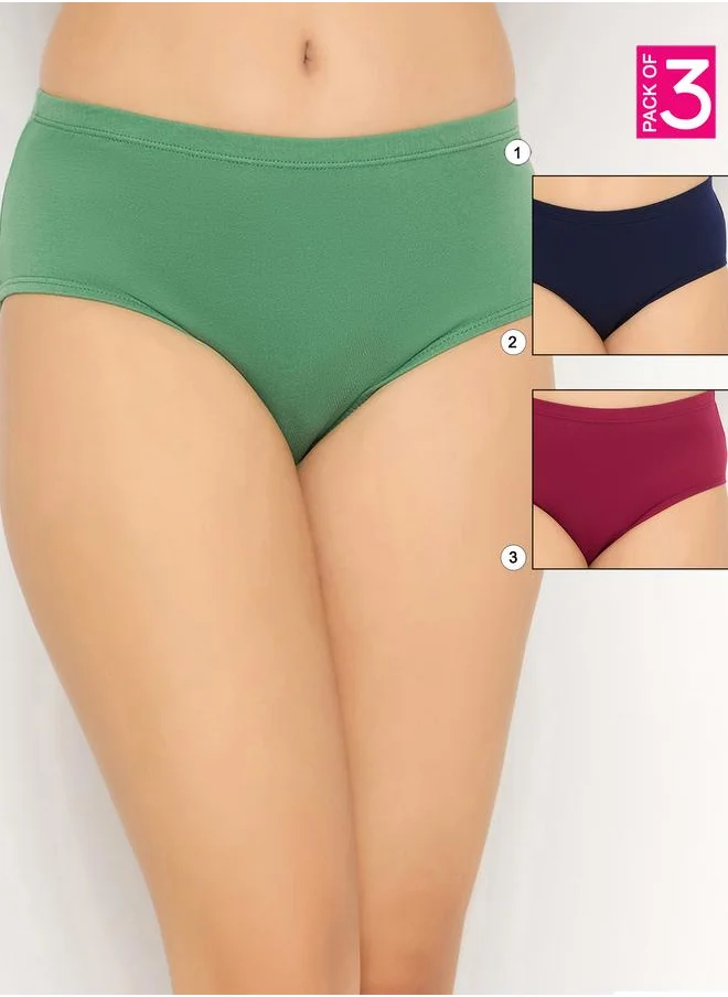 Clovia Clovia Set of 3 - Mid Rise Hipster Panties with Inner Elastic