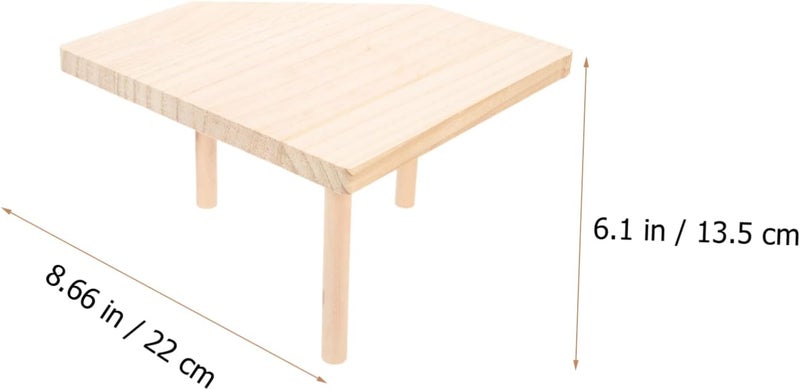 Garneck Thickened Wooden Hamster Cage Platform 2-Tier PET Playing Stand Climbing Features for Hamsters and Small Pets - Image 2