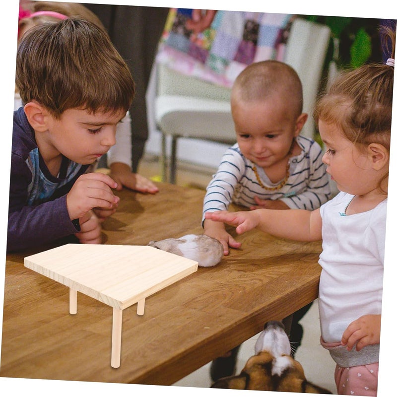 Garneck Thickened Wooden Hamster Cage Platform 2-Tier PET Playing Stand Climbing Features for Hamsters and Small Pets - Image 3
