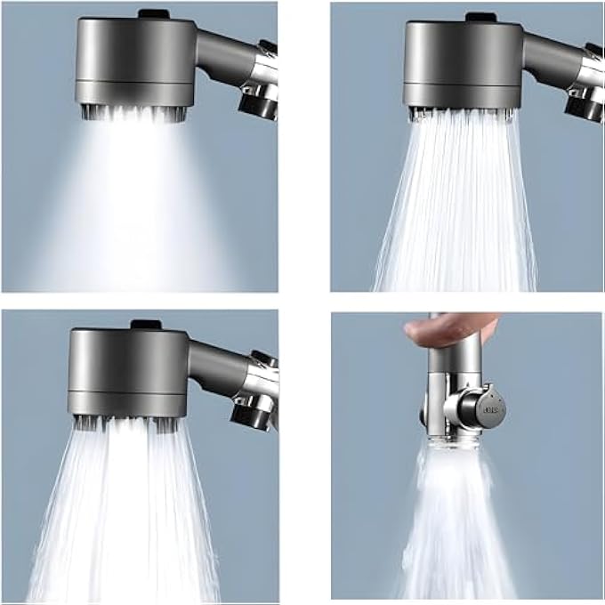 Shower Head with Handheld High Pressure Shower Heads with 60 Hose 3 Spray Modes Shower Heads with Handheld Spray Combo with Filter Massage Brush and Bracket for Bathrooms - Image 5