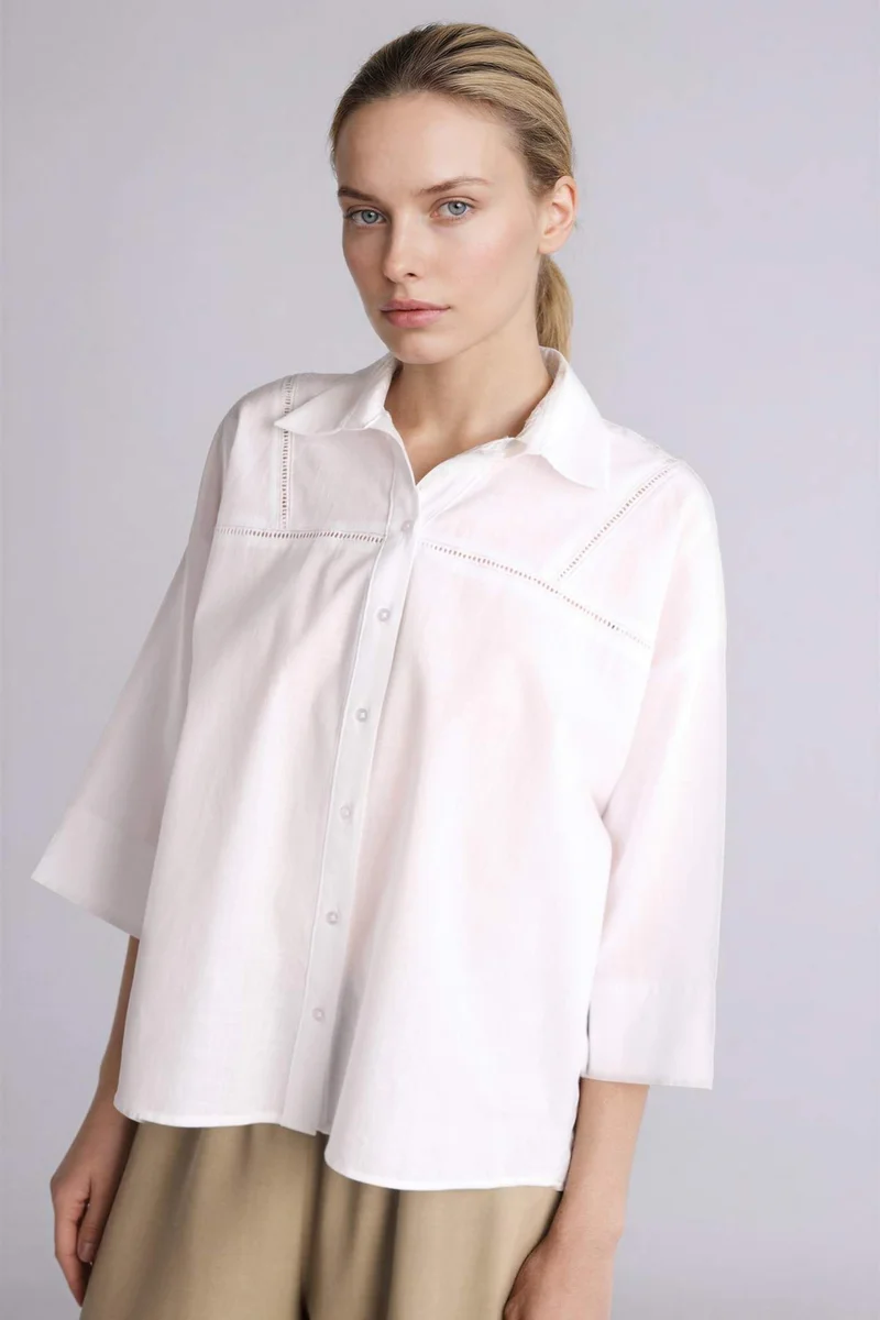 ديفاكتو Relax Fit Shirt Collar Long Sleeve Shirt