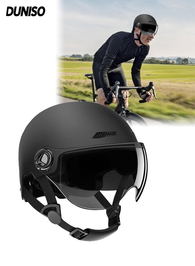 DUNISO Motorcycle And Electric Vehicle Helmets,Helmet for Electric Bike,Highly Protective Half Helmets,Anti Glare,Sturdy and Durable,Drop Resistant and Pressure Resistant,Suitable for Scooters,Mopeds,Mountain Bikes,Road Bikes - Image 1