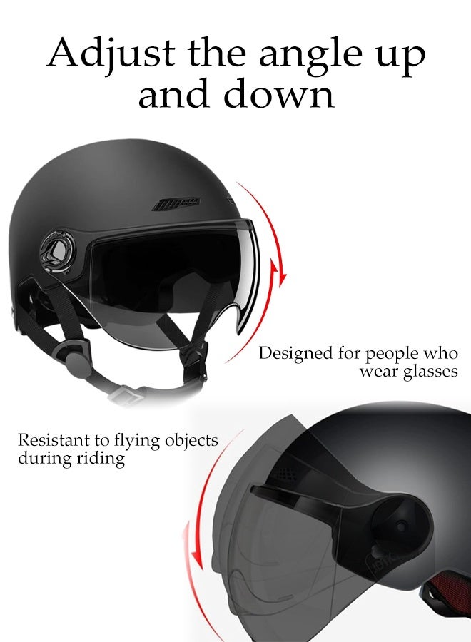 DUNISO Motorcycle And Electric Vehicle Helmets,Helmet for Electric Bike,Highly Protective Half Helmets,Anti Glare,Sturdy and Durable,Drop Resistant and Pressure Resistant,Suitable for Scooters,Mopeds,Mountain Bikes,Road Bikes - Image 4
