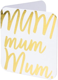 YM Sketch Greeting Card Blank - Mum | Round Edge Square 6.5 x6.5 cm | Luxury Gold Foil Emboss on White
