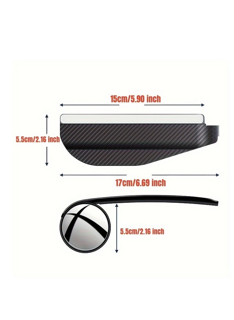Generic 2pcs Car Blind Spot Mirror, Rearview Mirror Rain Eyebrow Multifunctional 2-in-1, Rain Covering For Rainy Days, Expanding View, Safety Driving - Image 5