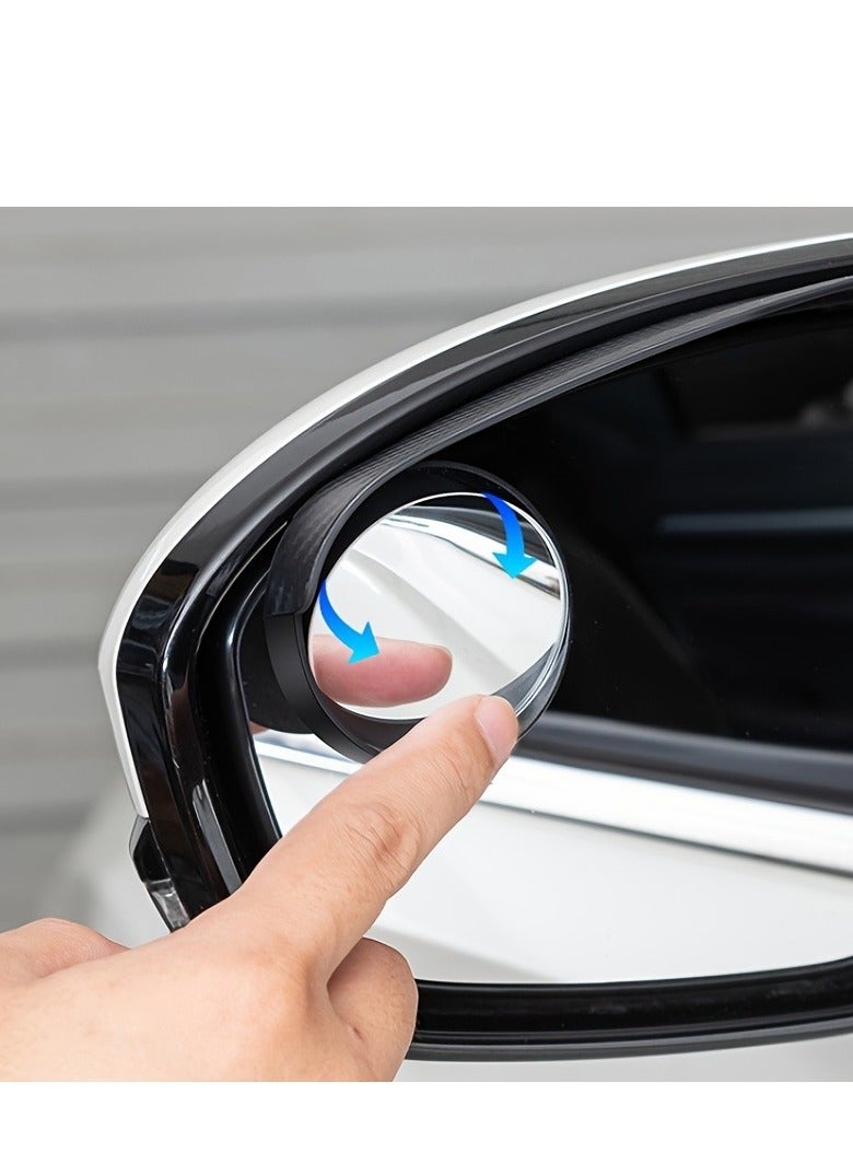 Generic 2pcs Car Blind Spot Mirror, Rearview Mirror Rain Eyebrow Multifunctional 2-in-1, Rain Covering For Rainy Days, Expanding View, Safety Driving - Image 2