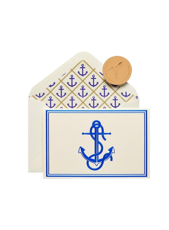 بابيرس بطاقات ورق البردي الفارغة مع مظاريف، مرساة بحرية (16 بطاقة) - Image 1