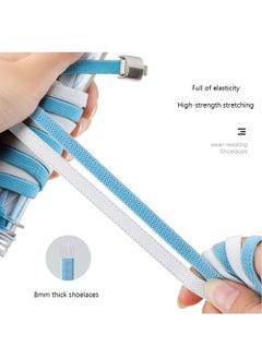 Generic No Tie Shoe Laces Press Lock Shoelaces Without Ties Elastic Laces White  - Image 4