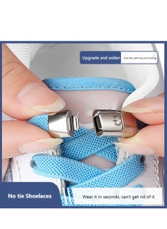 Generic No Tie Shoe Laces Press Lock Shoelaces Without Ties Elastic Laces White  - Image 2