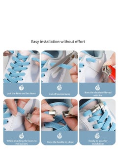 Generic No Tie Shoe Laces Press Lock Shoelaces Without Ties Elastic Laces White  - Image 5