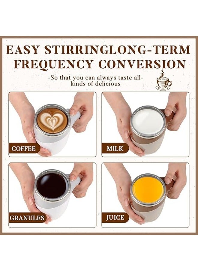 Self Stirring Coffee Mug 2 Pieces Rotating Home Office Travel Stirring Mug Automatic Mug Stirring Coffee Mug Self Stirring Stainless Steel Mug - Image 4