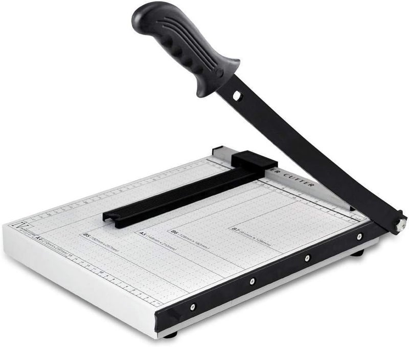 Linnex 12 Inch A4 Steel Heavy Duty Professional Paper Cutter Guillotine Paper Trimmer Machine White- White (A4) - Image 1