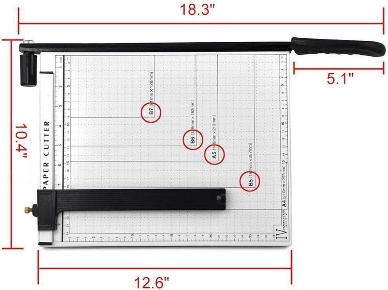 Linnex 12 Inch A4 Steel Heavy Duty Professional Paper Cutter Guillotine Paper Trimmer Machine White- White (A4) - Image 3