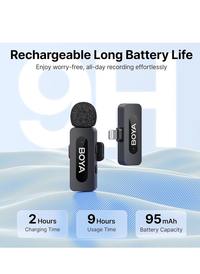 BOYA - BOYA BY-V1 Ultracompact Wireless Microphone System for iOS Devices (2.4 GHz) - Black - Image 1