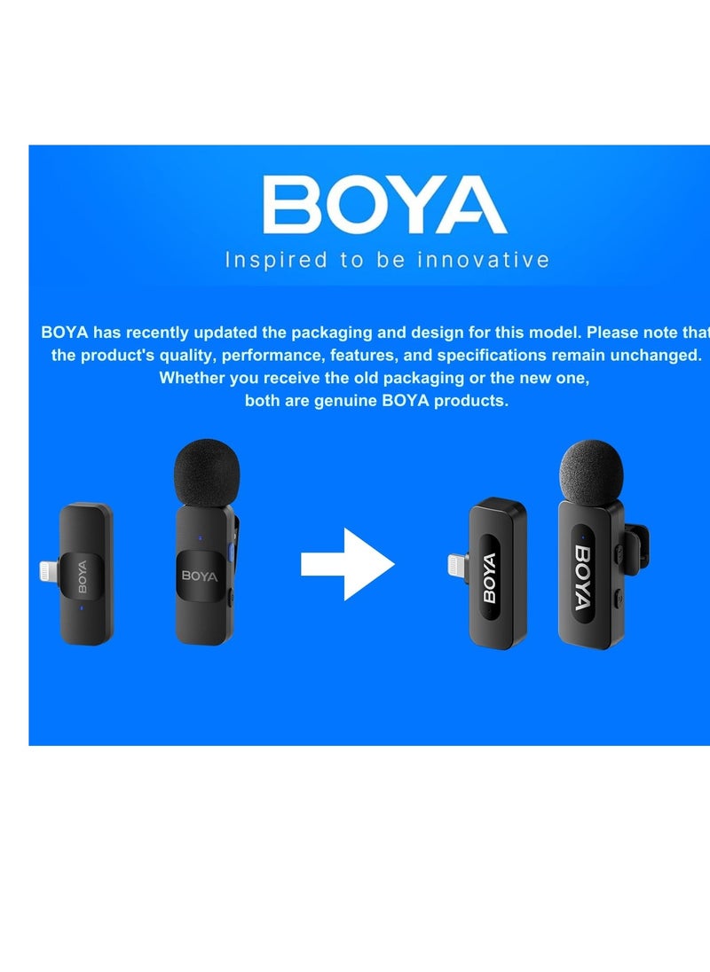 BOYA - BOYA BY-V1 Ultracompact Wireless Microphone System for iOS Devices (2.4 GHz) - Black - Image 1