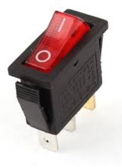 KNP KNP Rocker On Off Mini Boat Switch in Red is a compact and rugged switch designed for use in marine and outdoor environments.  - Image 2