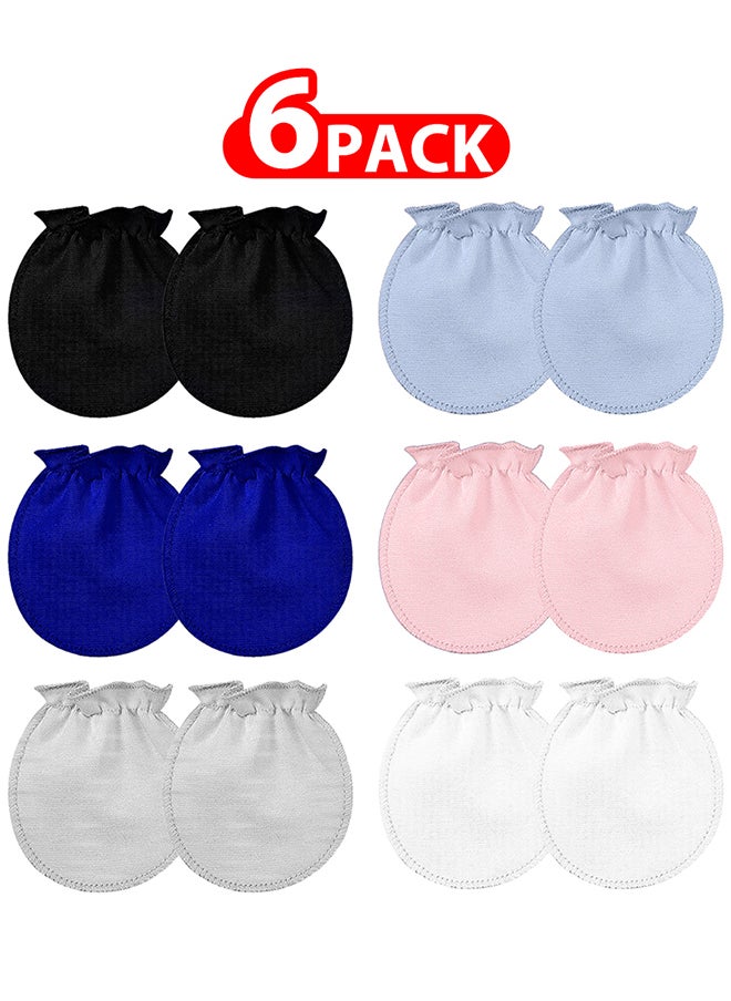 MARGOUN 6 Packs Newborn Baby Mittens Anti Scratch Baby Mittens No Scratch Mittens Baby Gloves for 0-6 Months Boys Girls Multicolour  - Image 1