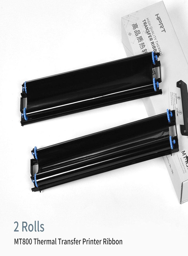 GGOOT 5 Pcs Printer Ribbon,Portable Home Office Wireless Printer Ribbon Replacement | 2 Rolls 215mm Thermal Transfer Ribbon for MT800 Portable Thermal Printer - Image 4