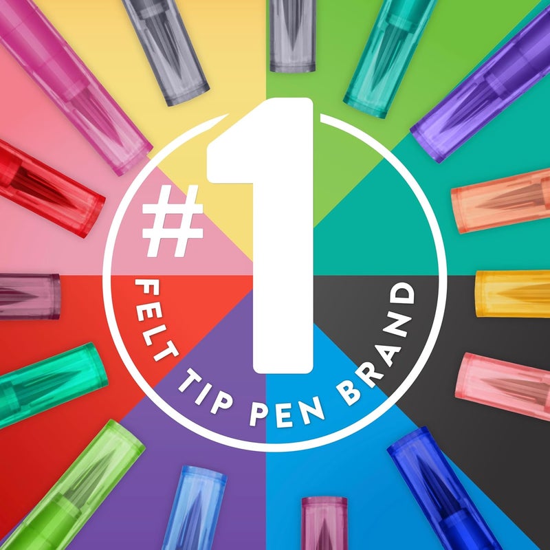 Papermate Flair DUAL Felt Tip Pens, Brush and Medium Tips, Assorted Colors, 16 Count - Journaling, Note-Taking, Hand Lettering - Image 3