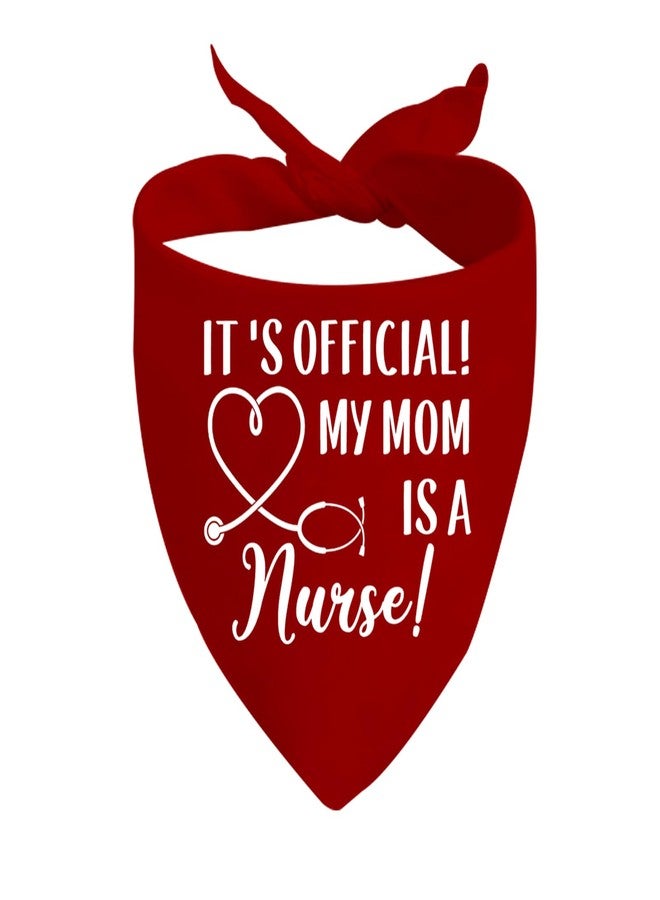 JXGZSO 1 Piece Nurse Graduation Puppy Bandana My Mom is a Nurse Dog Bandana Graduation Dog Scarf (mom IS A Nurse D red) - Image 1