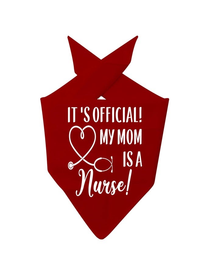 JXGZSO 1 Piece Nurse Graduation Puppy Bandana My Mom is a Nurse Dog Bandana Graduation Dog Scarf (mom IS A Nurse D red) - Image 2