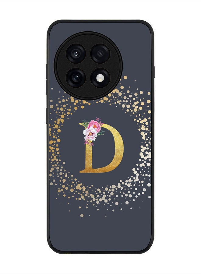 Stylizedd For OnePlus 13R / Ace 5 Pro Case,Slim fit Camera Protection, Shockproof Thin Phone cover  - Custom Monogram Floral - D  (Grey ) - Image 1