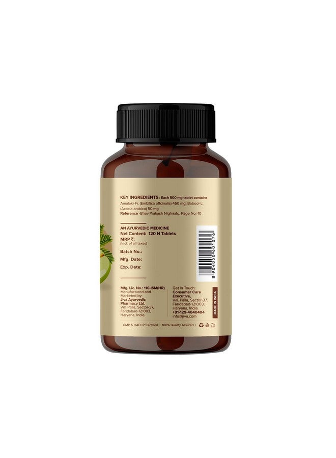Jiva Amla Tablets 500mg 120 Tablets+Free 60 Triphala Tablets | 100% Ayurvedic Tablets, Rich In Vitamin C | Boosts Immunity & Improves Digestion | Improves Eyesight & Skin Health (Pack Of 4+1) - Image 3
