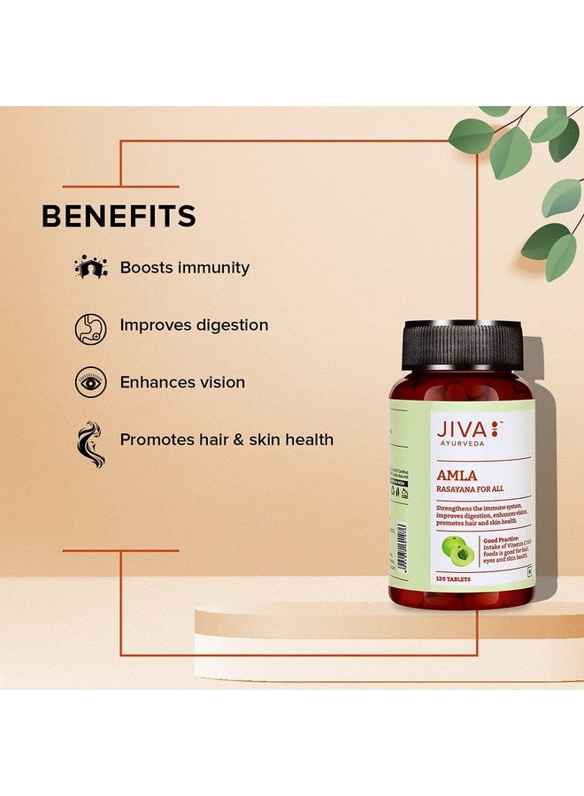 Jiva Amla Tablets 500mg 120 Tablets+Free 60 Triphala Tablets | 100% Ayurvedic Tablets, Rich In Vitamin C | Boosts Immunity & Improves Digestion | Improves Eyesight & Skin Health (Pack Of 4+1) - Image 5