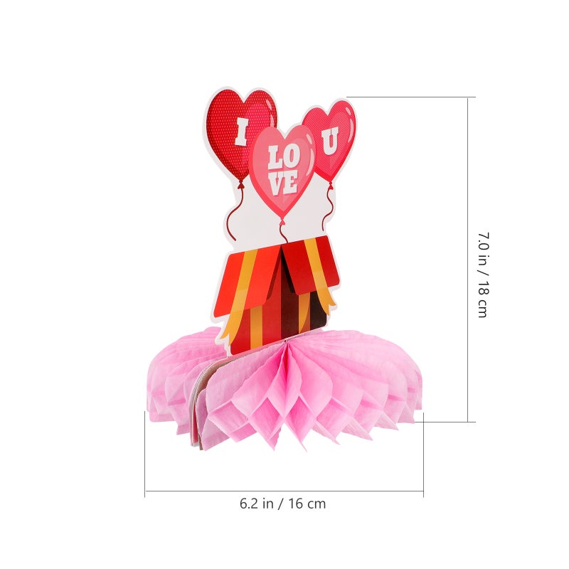 Valentine'S Day Decor 9Pcs For Home Desktop Adornments Featuring Honeycomb Ball 18X16Cm Decorative - Image 2