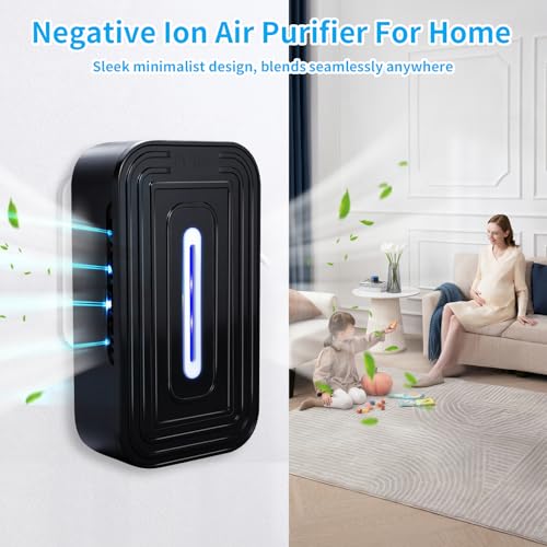 PVACG 2 Pack 2026 Upgraded Plug in Air Ionizers for Home,Ionic Air Purifier for Home Office Bedroom Bathroom Living Room Quiet and Portable Air Freshener for Bedroom(2,Black) - Image 5