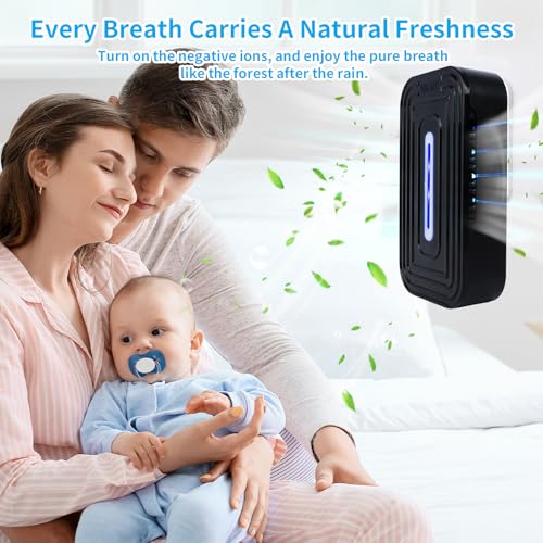PVACG 2 Pack 2026 Upgraded Plug in Air Ionizers for Home,Ionic Air Purifier for Home Office Bedroom Bathroom Living Room Quiet and Portable Air Freshener for Bedroom(2,Black) - Image 3