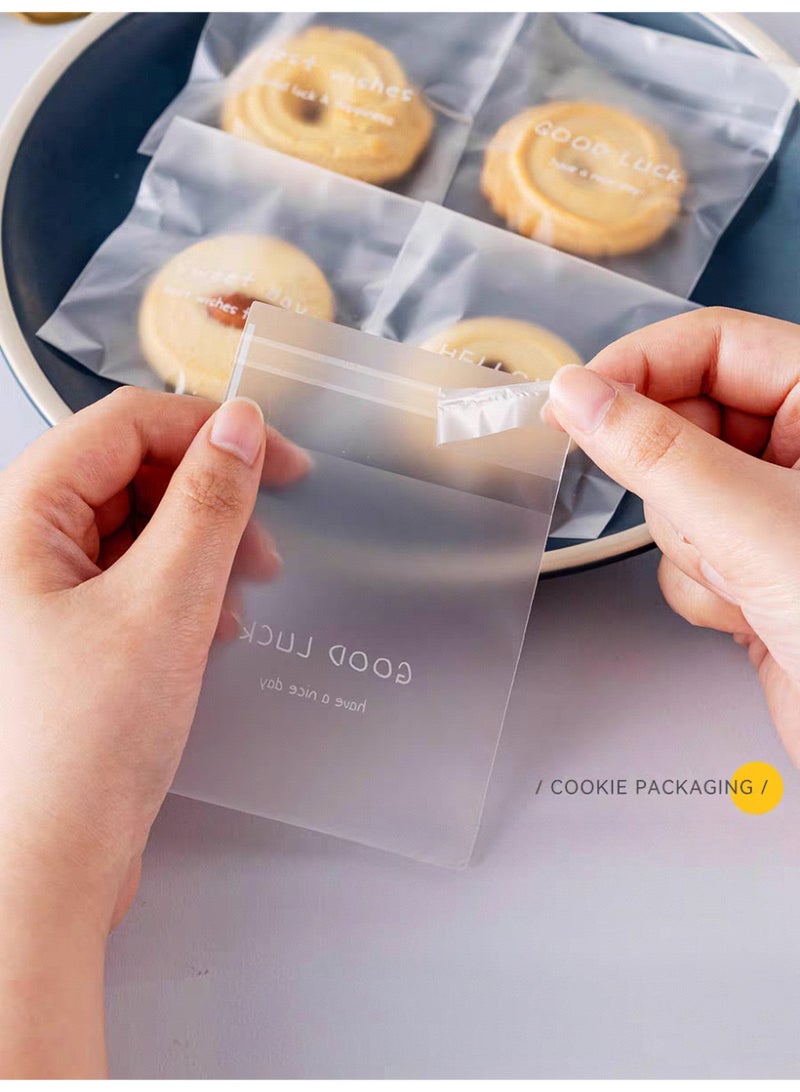 Kawkab 100 Self-Sealing Fortune Cookie Bags, Resealable Cookie Snack Cellophane Bags, Plastic Bags for Baking Cookies and Candies (7.5x7.5 cm) - Image 3