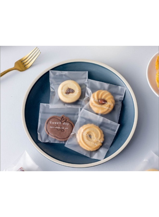 Kawkab 100 Self-Sealing Fortune Cookie Bags, Resealable Cookie Snack Cellophane Bags, Plastic Bags for Baking Cookies and Candies (7.5x7.5 cm) - Image 2