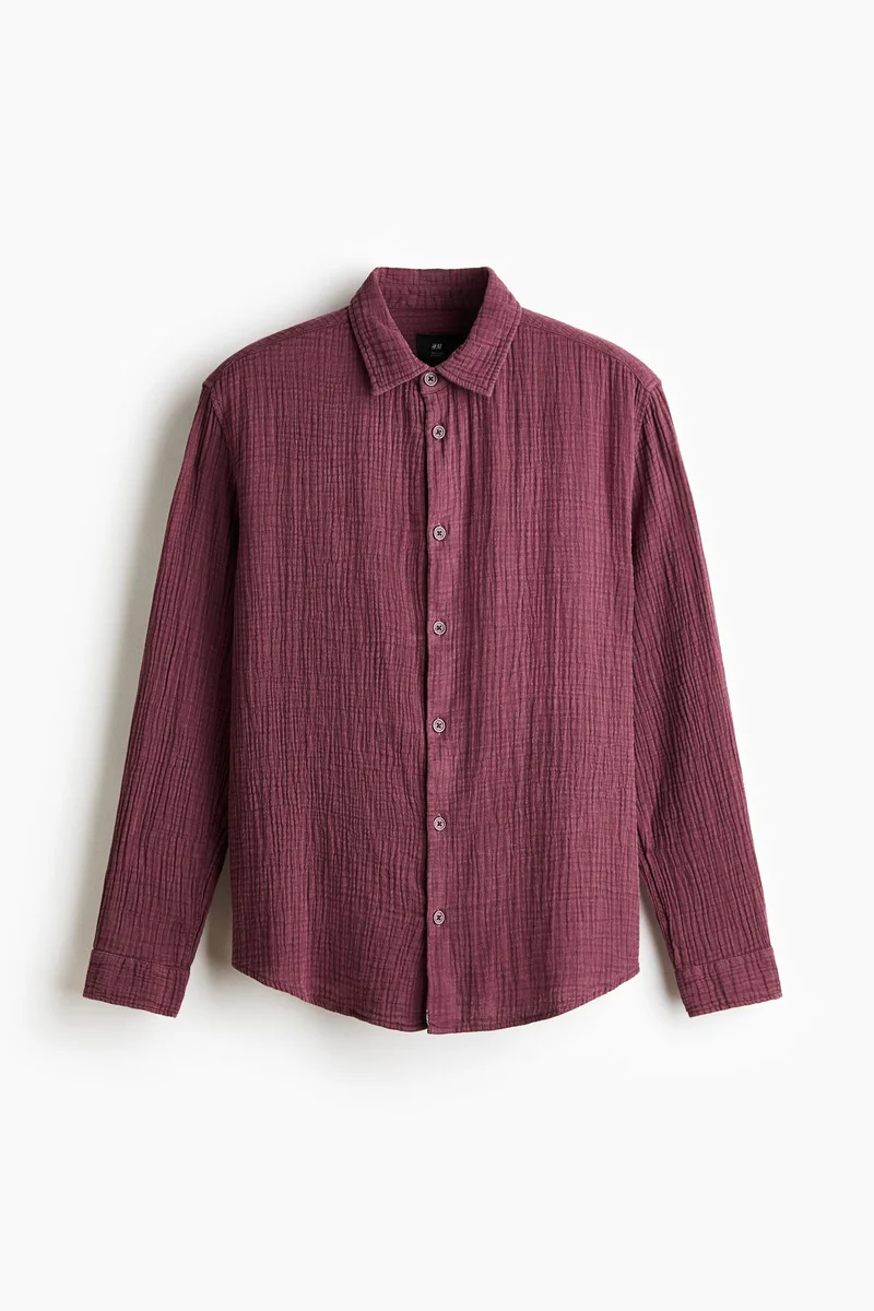 H&M  Regular Fit Cotton muslin shirt for Men | Best Price UAE