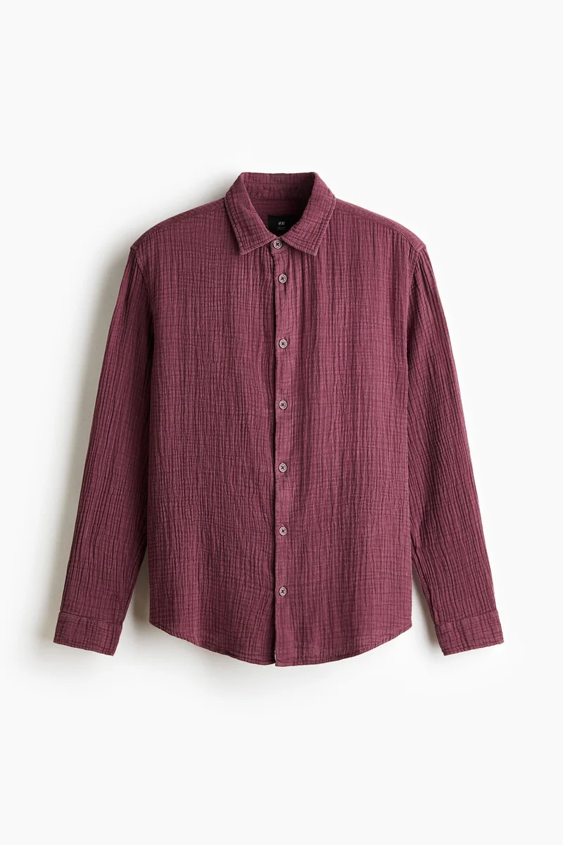 H&M  Regular Fit Cotton muslin shirt for Men | Best Price UAE