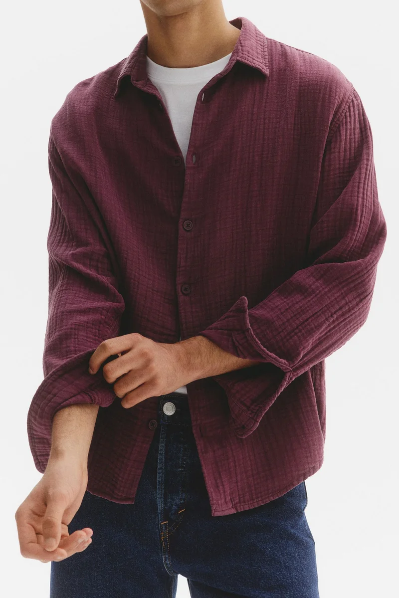 Regular Fit Cotton muslin shirt