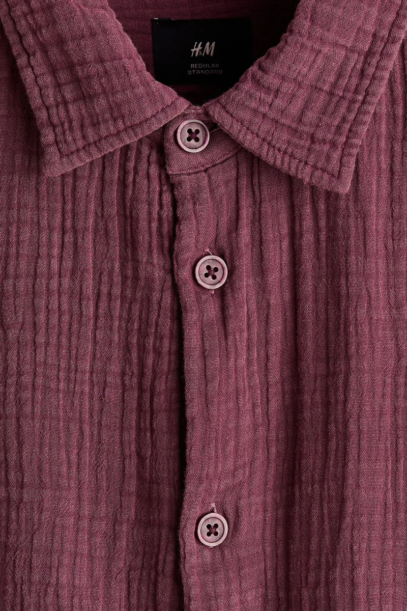 H&M  Regular Fit Cotton muslin shirt for Men | Best Price UAE