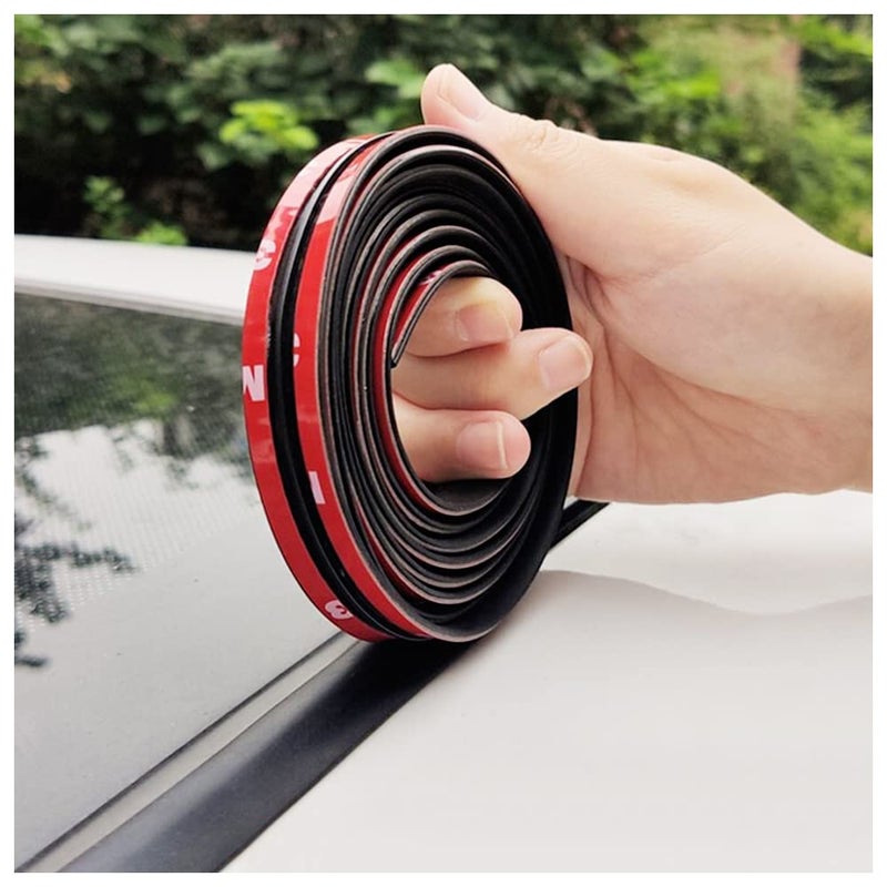 Turcee 16.4ft / 5M Cuttable T-Car Sunroof Cover Seal Rubber Trim,Dust Proof&Weather Stripping for Windshield,Tailgate Adhesive Rubber Seal Strip - Image 1
