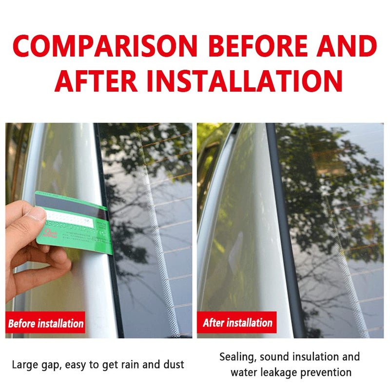 Turcee 16.4ft / 5M Cuttable T-Car Sunroof Cover Seal Rubber Trim,Dust Proof&Weather Stripping for Windshield,Tailgate Adhesive Rubber Seal Strip - Image 4