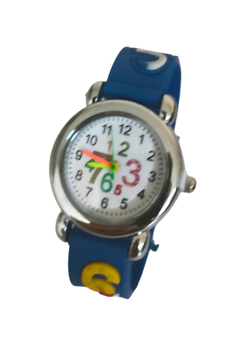 Cartoon character Kids rubber strap colored wrist watch