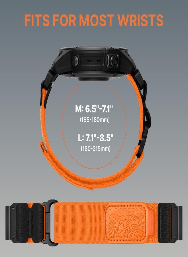 Bandletic أساور Bandletic سريعة التركيب مقاس 22 مم - مصنوعة من النايلون، متوافقة مع ساعات Garmin Fenix 8 (45 مم) / Fenix 7 / 7 Pro / 6 / 6 Pro / 5 / 5 Plus / Instinct 2 / Forerunner 965 / 955 / 945 / 935 / Approach S70 (47 مم) / S62 / S60 / Epix 2 Pro (47 مم) / Quatix 7 / 6 / 5 - Image 2