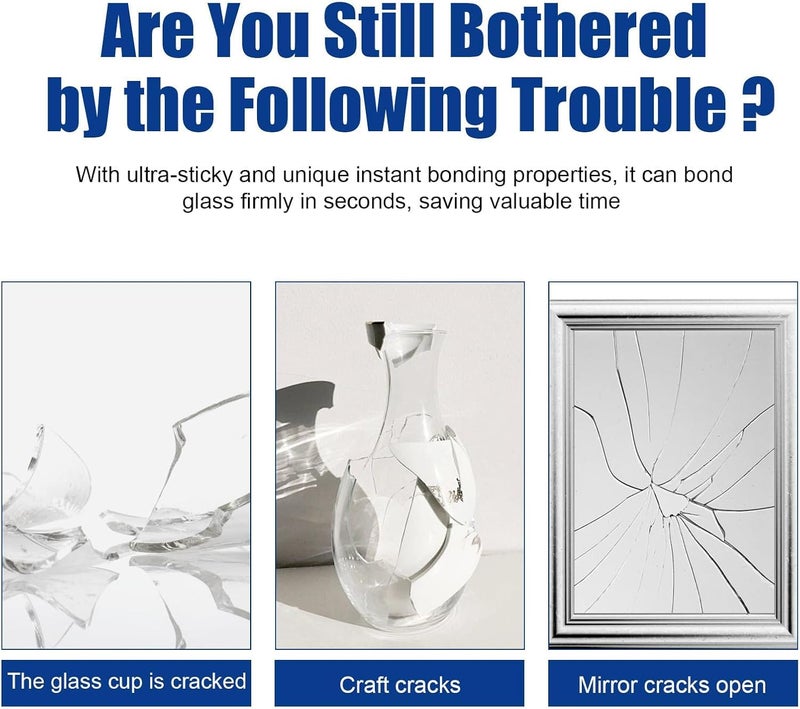 KASTWAVE Professional Glass Glue Repair Adhesive, Bonding Between Glass And Glass, Glass And Other Materials, Super Strong Viscosity, Safe Non-Toxic, Ideal For All Glass Surfaces, Glass Glue, Super Glue - Image 3