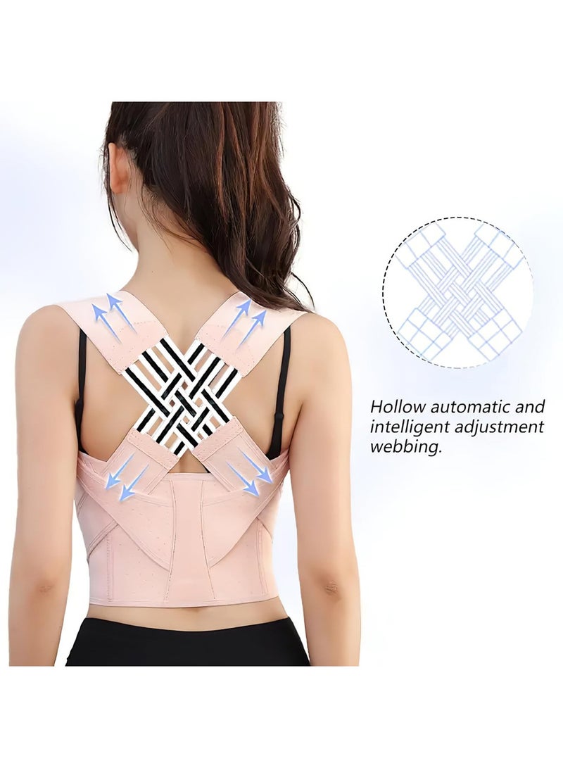 Posture Corrector and Back Brace for Women Men Adjustable Back Straightener Pink L Corrector Support  Posture Trainer - Image 4