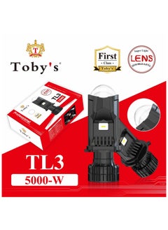 Toby's Toby's New TL3-H11 LED Mini Projector Dual Lens Headlight Bulb, Adjustable Beam (High & Low) with Cooling Temperature 6500K White Light 