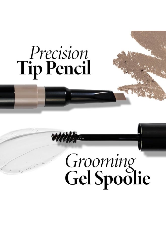 LAURA GELLER NEW YORK LAURA GELLER NEW YORK Sculpt-n-Stay Waterproof Brow Pencil & Clear Gel - Dark Brown - Eyebrow Definer - Long-Wearing Color  - Image 3