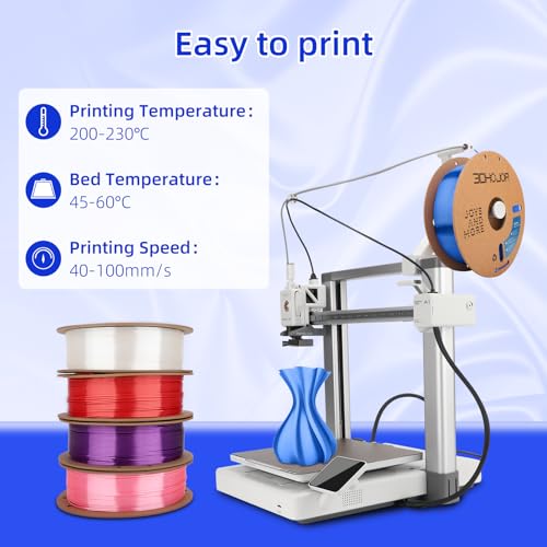 3DHoJor Silk PLA Filament 1.75mm, PLA Filament 1.75mm Silk Shiny 3D Printer Filament, 1kg Cardboard Spool (2.2lbs), Dimensional Accuracy +/- 0.03 mm, Fit Most FDM Printer（Pink） - Image 4