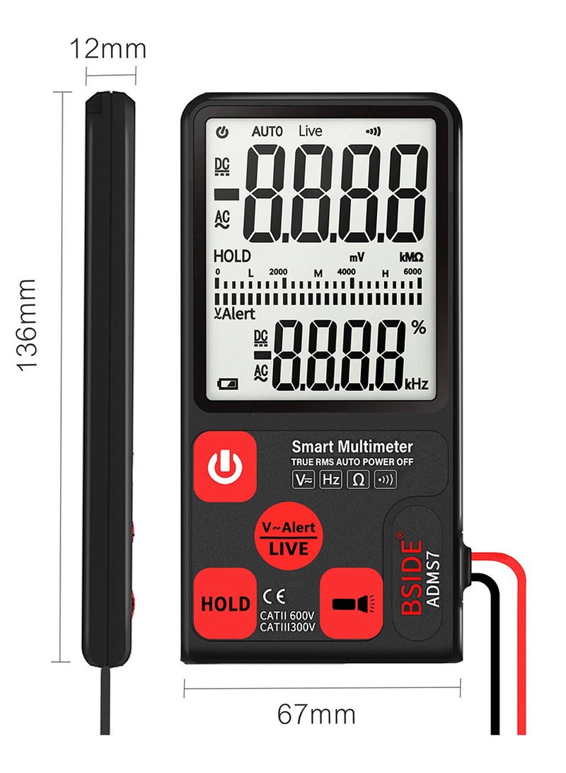 BSIDE S7 Smart Multimeter True RMS Digital Multimeter Measuring AC/DC Voltage Resistance Frequency with LCD Display DC/AC Voltage Meter Resistance Tester - Image 5